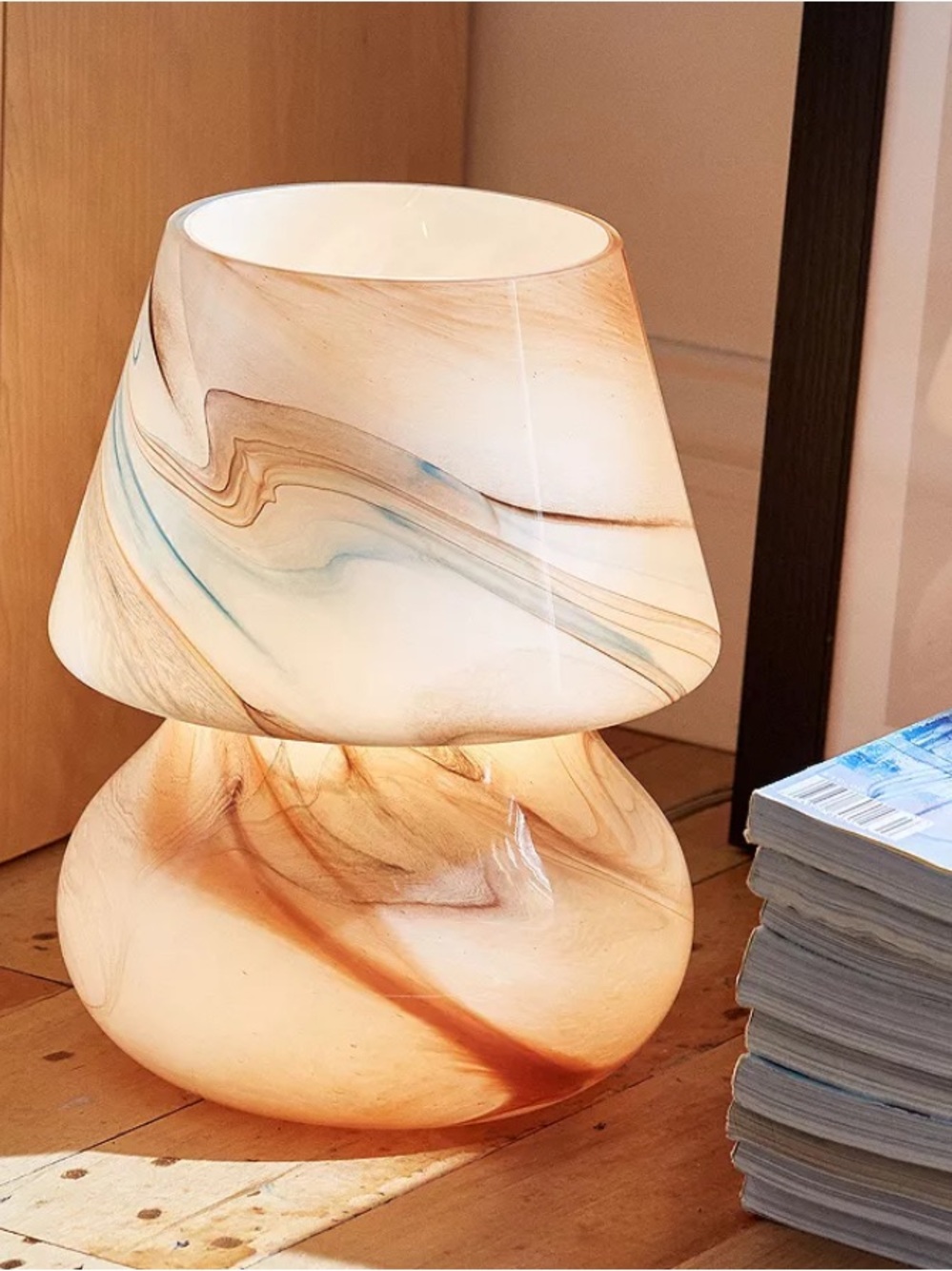 ANSEL MARBLE GLASS TABLE LAMP